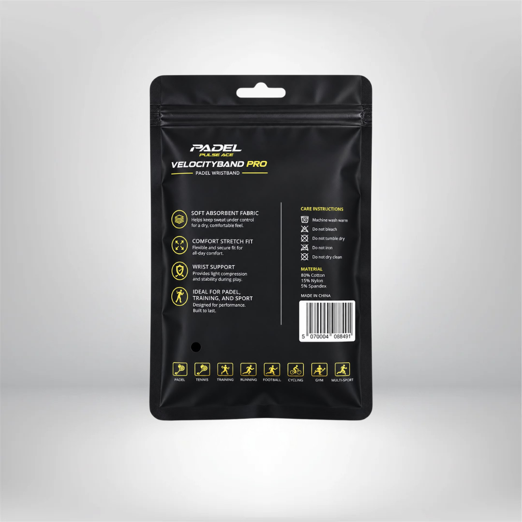 VelocityBand Pro padel wristband in black - view 2