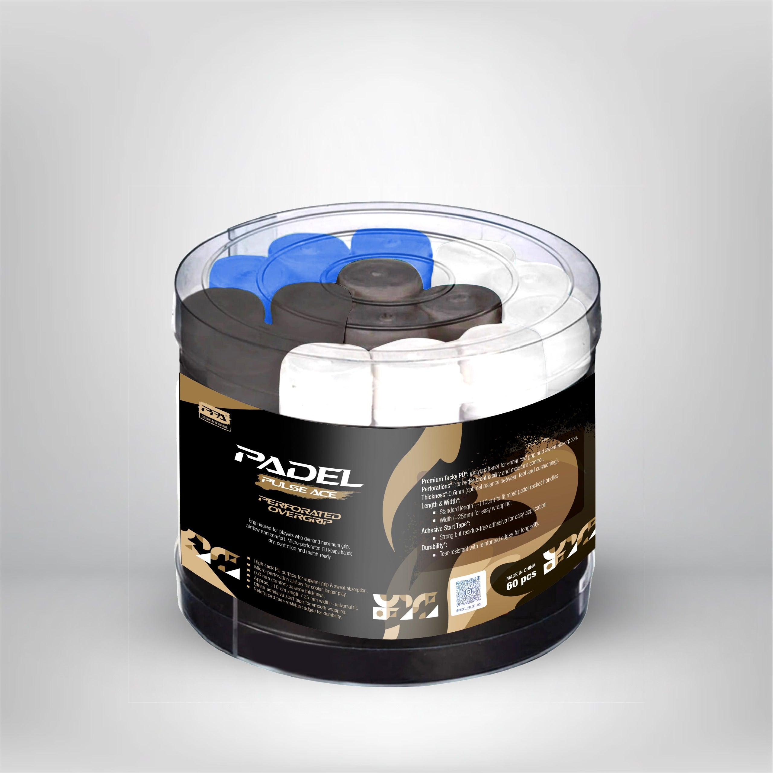PPA Mix Perforated Overgrip – 60 Pack | Premium Padel Grip Tape