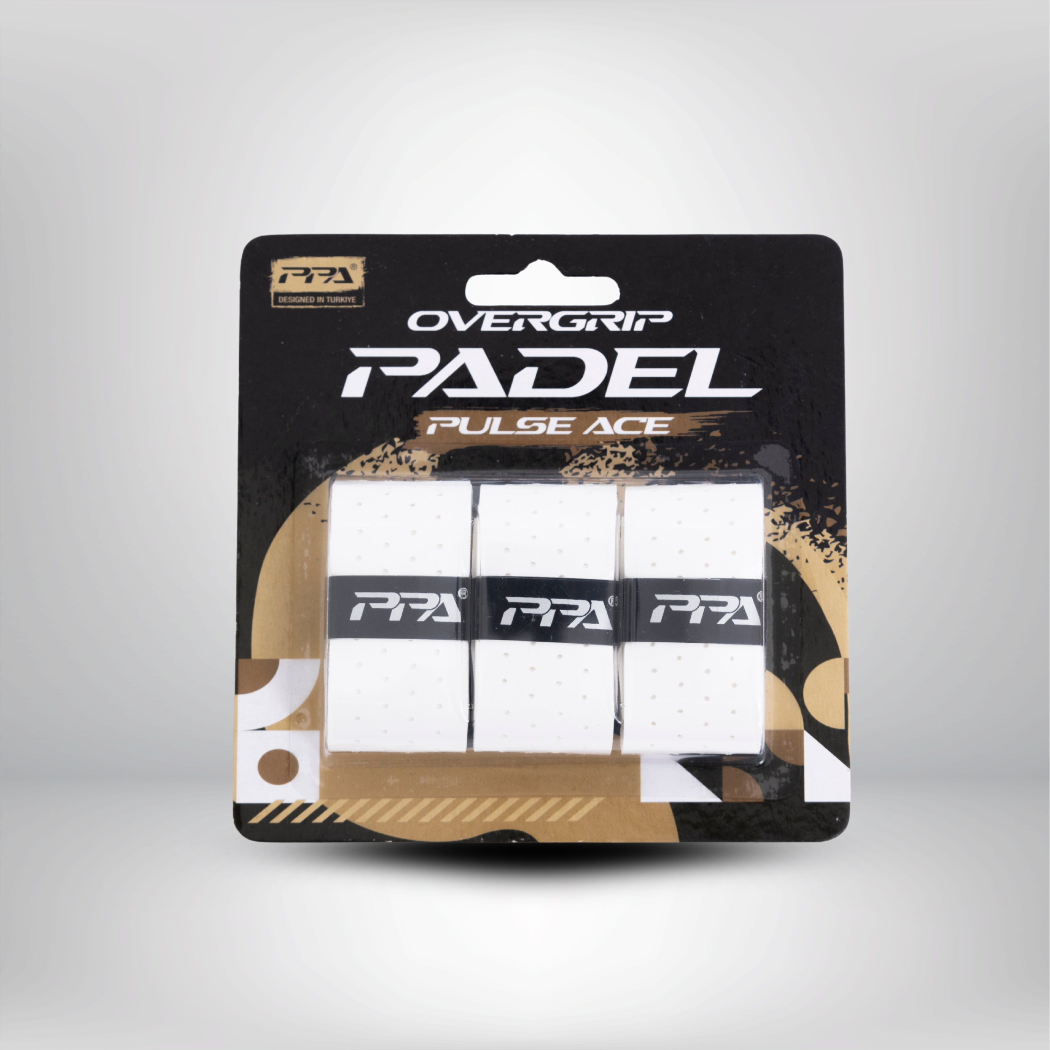 Dabid Olson オリジナルエッチング　テニスベア PPA PlatinumTouch™ Pro Perforated Overgrip – White – Padel Pulse Ace